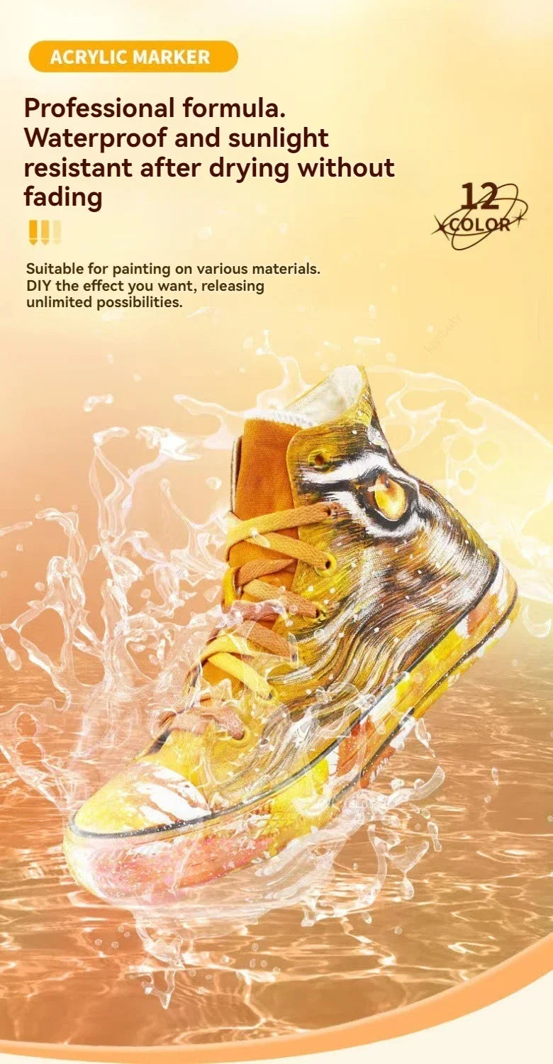 Premium Acrylic Marker Pen Set (12–60 Colors)