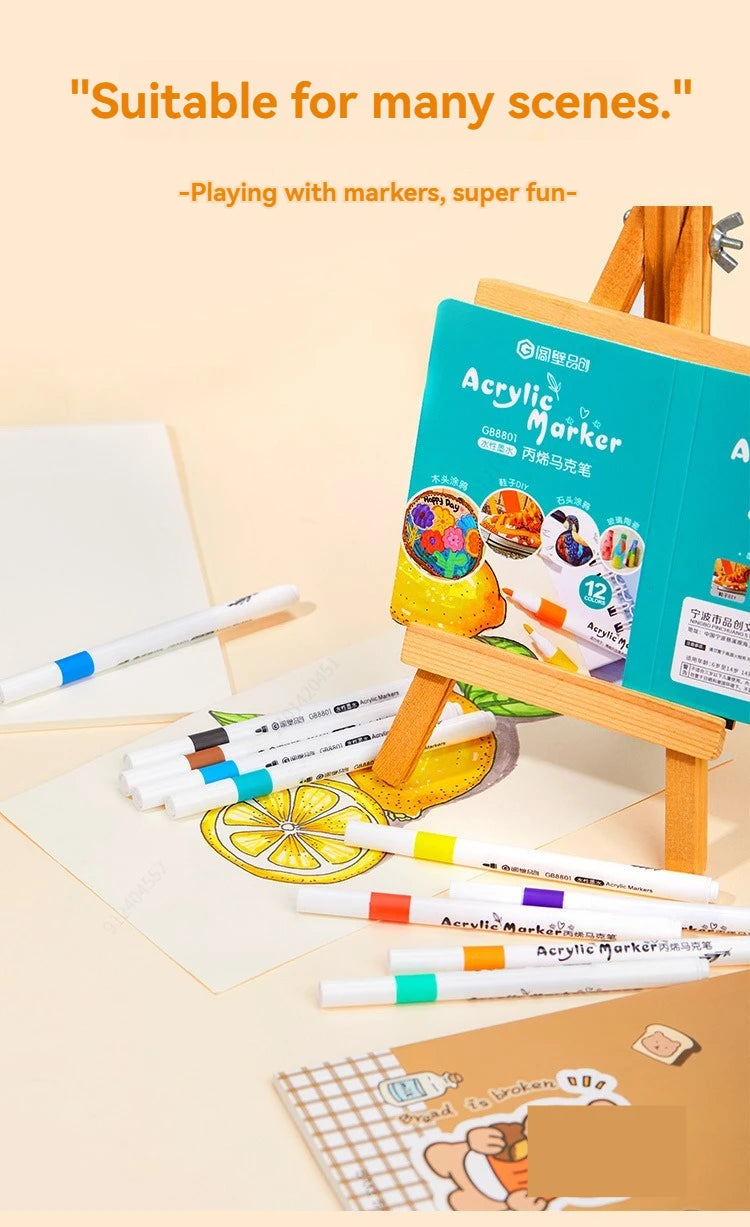 Premium Acrylic Marker Pen Set (12–60 Colors)