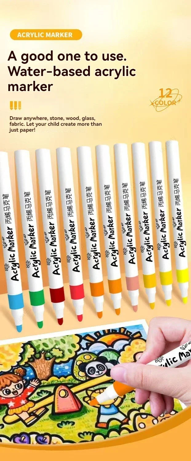 Premium Acrylic Marker Pen Set (12–60 Colors)