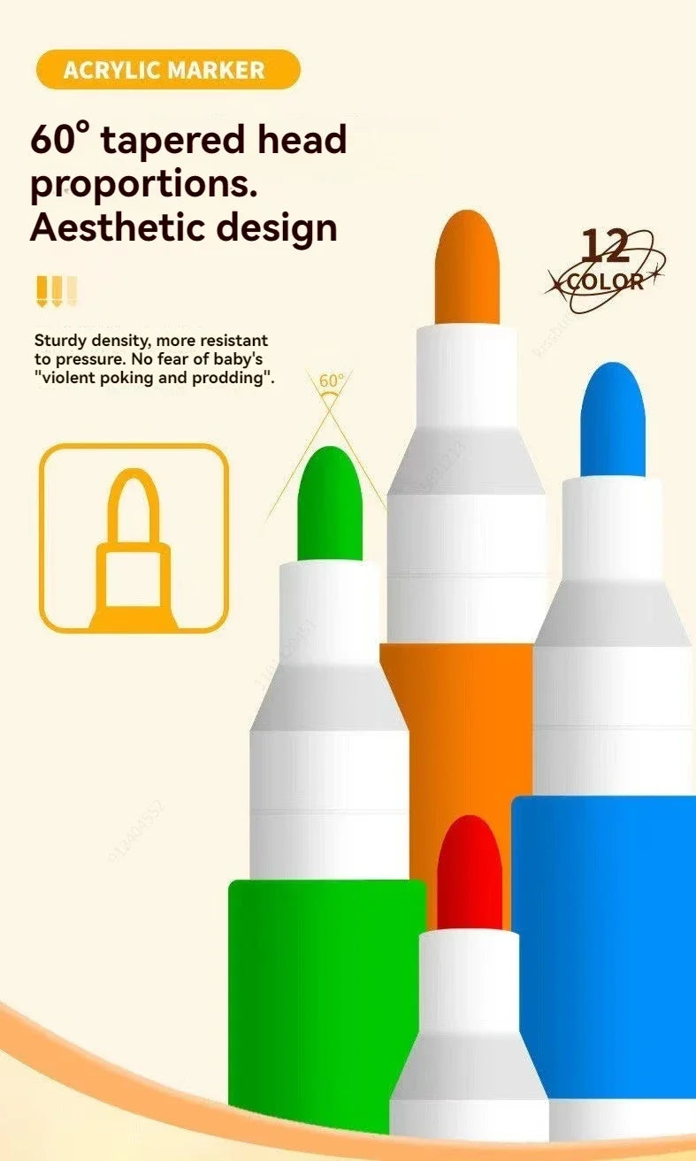 Premium Acrylic Marker Pen Set (12–60 Colors)