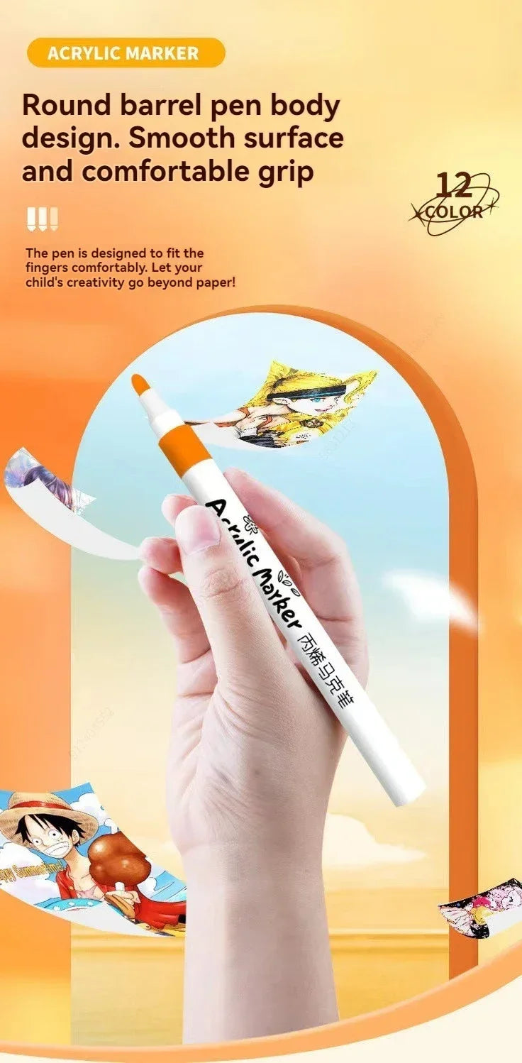 Premium Acrylic Marker Pen Set (12–60 Colors)