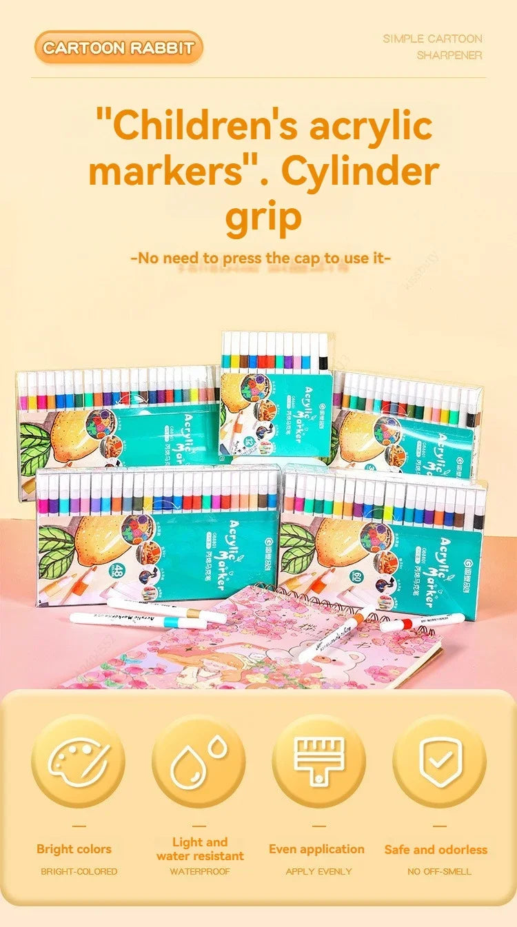 Premium Acrylic Marker Pen Set (12–60 Colors)