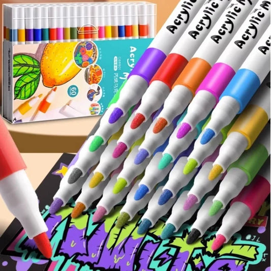 Premium Acrylic Marker Pen Set (12–60 Colors)
