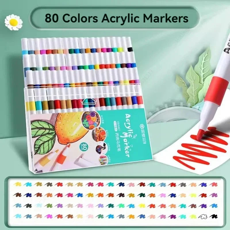 Premium Acrylic Marker Pen Set (12–60 Colors)