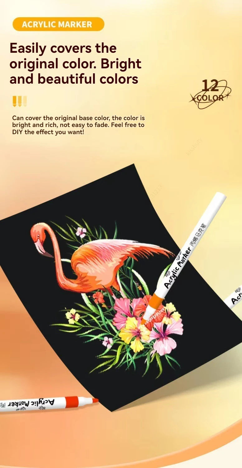 Premium Acrylic Marker Pen Set (12–60 Colors)