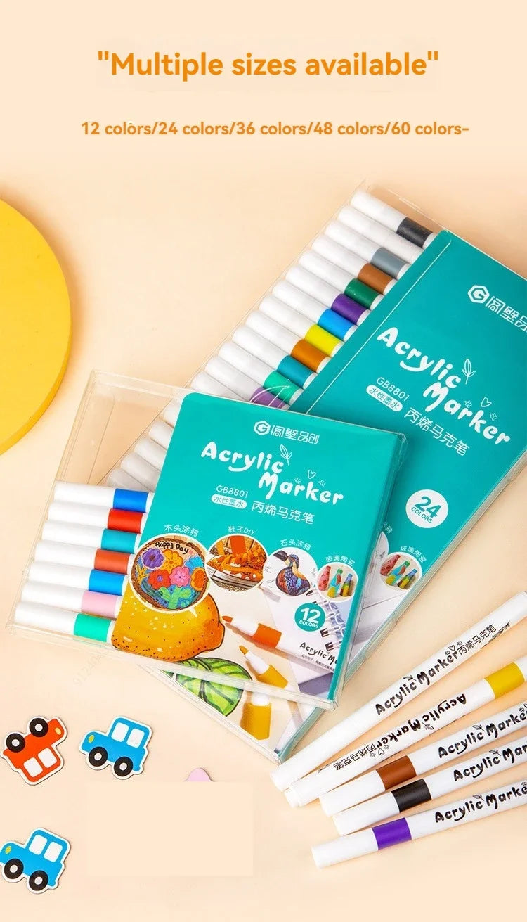 Premium Acrylic Marker Pen Set (12–60 Colors)